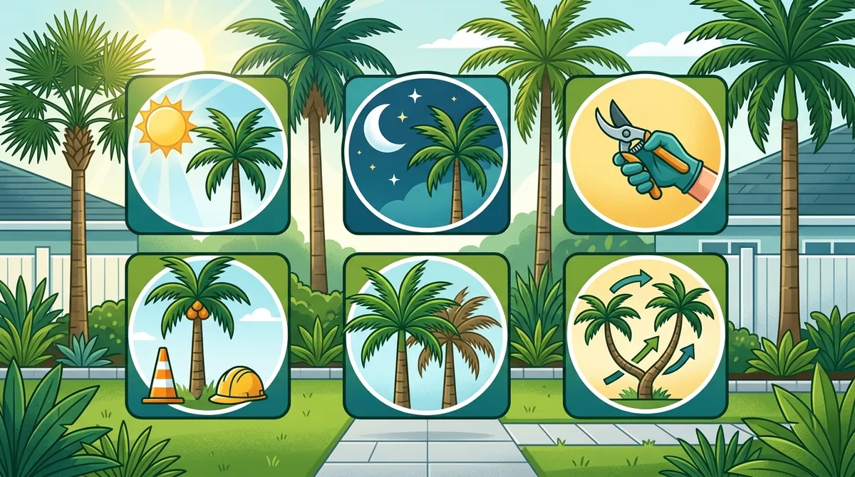 Palm Tree Trimming Progress Village