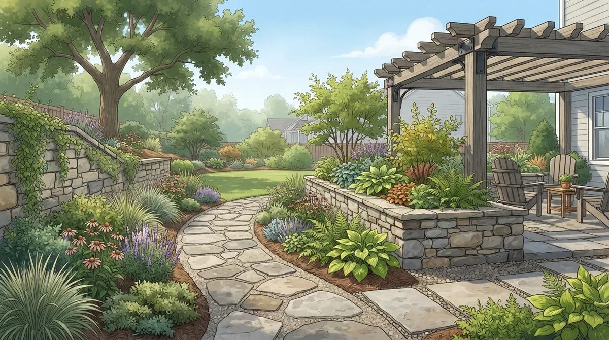 hardscape with plants riverview