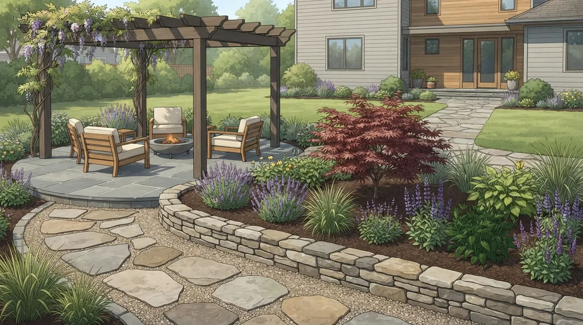 hardscape with plants riverview