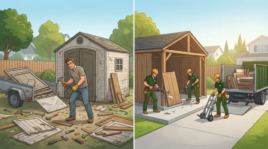 DIY vs. Pro Shed Removal in Brandon: Which Wins?